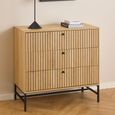Albany Chest - 3 Drawer - Ribbed Oak