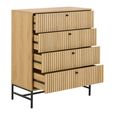 Albany Chest - 4 Drawer - Ribbed Oak