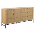 Albany Wide Chest - 6 Drawer - Ribbed Oak