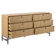 Albany Wide Chest - 6 Drawer - Ribbed Oak