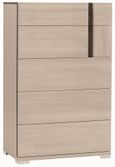 Teodora Tall Chest - 5 Drawer - Cream Gloss