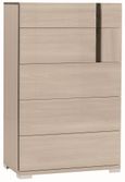 Teodora Tall Chest - 5 Drawer - Cream Gloss