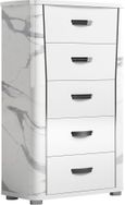 Anna Tall Chest - 5 Drawer - White