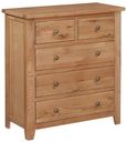 Appleby Petite Oak Chest of Drawer, 2 + 3 Drawers