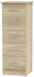 Avon Oak Effect 5 Drawer Narrow Chest
