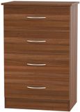Avon Walnut Effect 4 Drawer Midi Chest