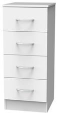 Avon White 4 Drawer Narrow Chest