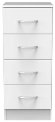 Avon White 4 Drawer Narrow Chest