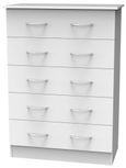 Avon White 5 Drawer Chest
