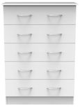 Avon White 5 Drawer Chest