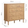 Axel Curved Chest - 2+3 Drawer - Oak Fluted