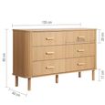 Axel Curved Wide Chest - 6 Drawer - Oak Fluted