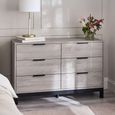 Bali Grey Oak Chest of Drawers - 6 Drawer - Wide