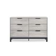Bali Grey Oak Chest of Drawers - 6 Drawer - Wide