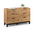 Bali Oak Chest of Drawers - 6 Drawer - Wide