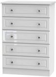 Balmoral White Gloss 5 Drawer Chest