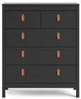 Barcelona Black 3+2 Drawer Chest