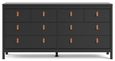 Barcelona Black 8 Drawer Wide Dresser