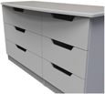 Bella Grey Ash 6 Drawer Midi Dresser
