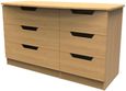 Bella Oak Effect 6 Drawer Midi Dresser