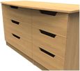 Bella Oak Effect 6 Drawer Midi Dresser