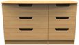 Bella Oak Effect 6 Drawer Midi Dresser