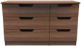 Bella Walnut Effect 6 Drawer Midi Dresser
