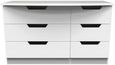 Bella White 6 Drawer Midi Dresser