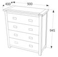 Boston Dark Wood 4 Drawer Chest