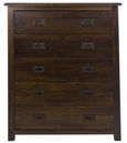 Boston Dark Wood 5 Drawer Chest