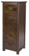 Boston Dark Wood 5 Drawer Tall Chest