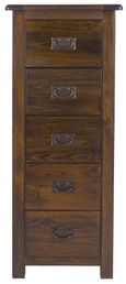 Boston Dark Wood 5 Drawer Tall Chest