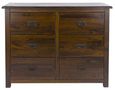 Boston Dark Wood 6 Drawer Wide Chest