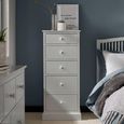 Ashby Soft Grey Tall Chest - 5 Drawer