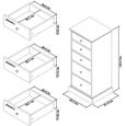 Ashby White Tall Chest - 5 Drawer