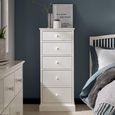 Ashby White Tall Chest - 5 Drawer