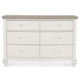 Montreux Wide Chest - 6 Drawer - Grey Washed Oak & Soft Grey