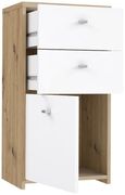 Best Oak and White 2 Drawer 1 Door Cabinet
