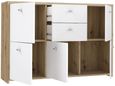 Best Oak and White 2 Drawer 5 Door Wide Chest