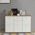 Best Oak and White 2 Drawer 5 Door Wide Chest
