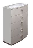 Betty White Gloss 5 Drawer Chest - Bow Front
