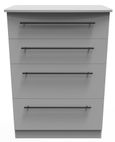 Beverley Grey 4 Drawer Deep Chest