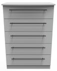 Beverley Grey 5 Drawer Chest