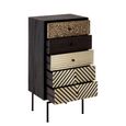 Boho Chest - 5 Drawer - Narrow - Black Mango Wood