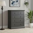 Bordeaux Chest - 2+3 Drawer - Charcoal