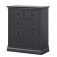 Bordeaux Chest - 2+3 Drawer - Charcoal
