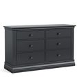 Bordeaux Wide Chest - 6 Drawer - Charcoal