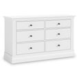 Bordeaux Wide Chest - 6 Drawer - White