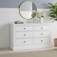 Bordeaux Wide Chest - 6 Drawer - White