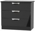 Camden Black Gloss 3 Drawer Small Chest